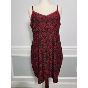 RENE ROFE (1X) Floral Slip Dress/Chemise Nightgown-Coquette-Gothic-Botanical-Y2K